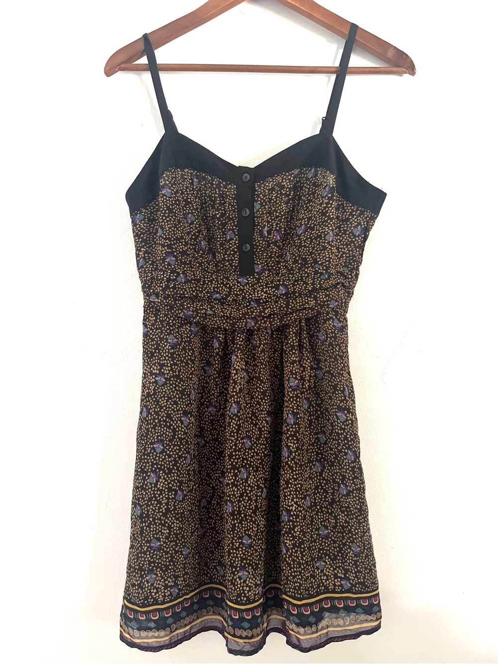 Staring at Stars Mini Dress Spaghetti Straps Pleated Cummerbund Black Size 2